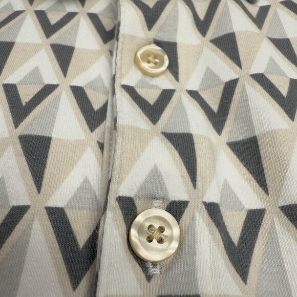 EUC Men's EXPRESS Geometric Print Polo Shirt Short Sleeve- Size XL - Picture 4 of 8